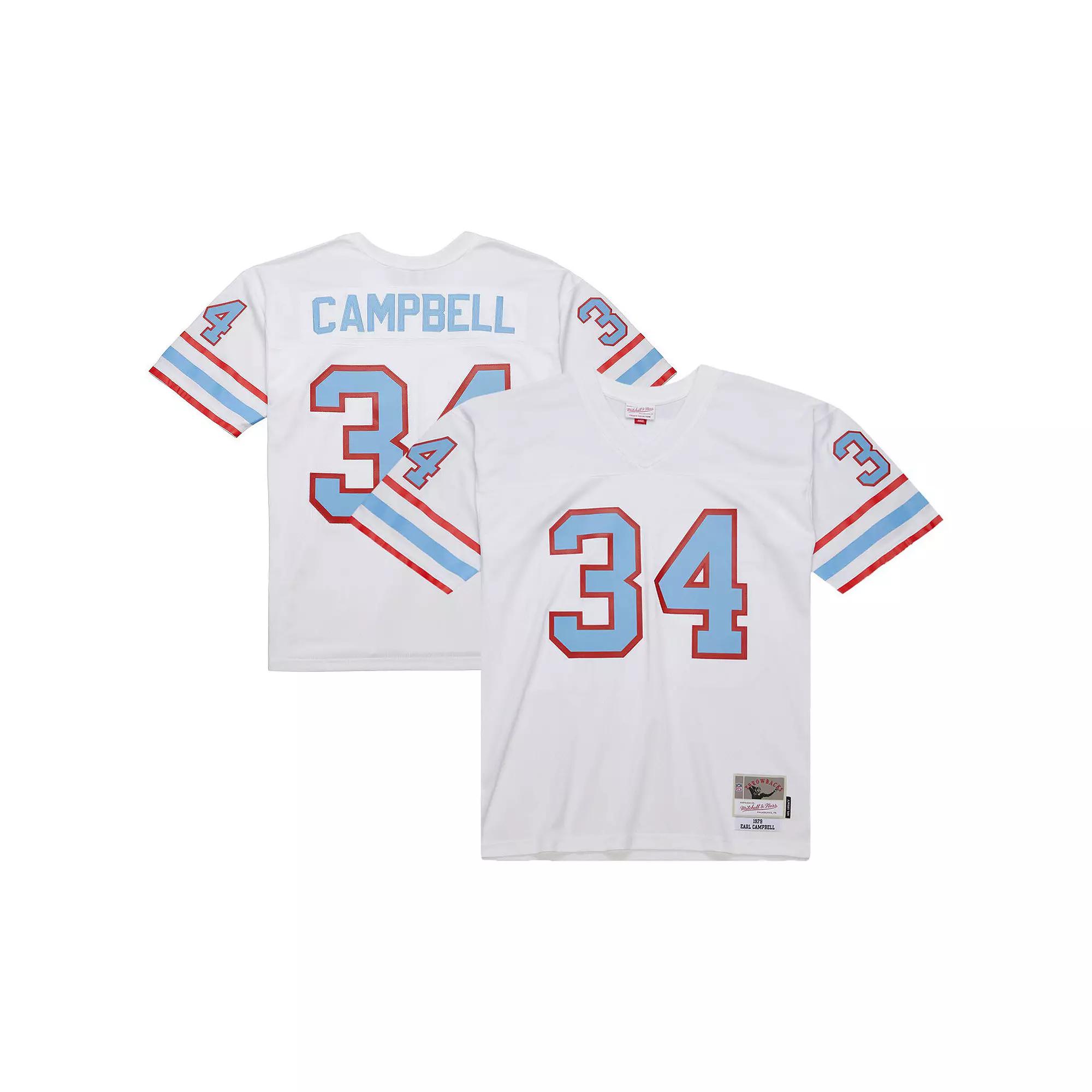 Men's Mitchell & Ness Earl Campbell White Houston Oilers 1979 Legacy Replica Jersey,  Product Image