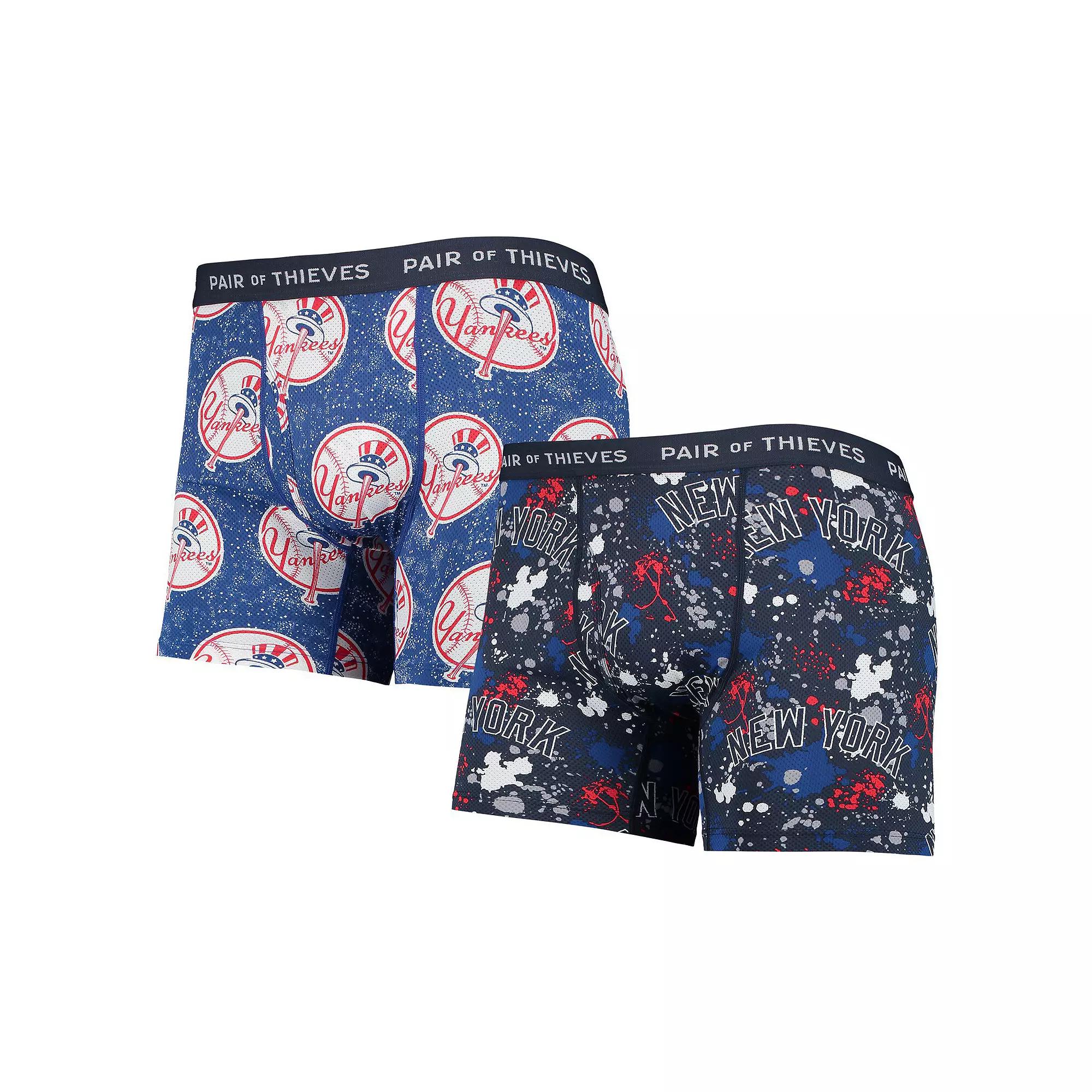 Men's Pair of Thieves Navy/Blue New York Yankees Super Fit 2-Pack Boxer Briefs Set,  Product Image