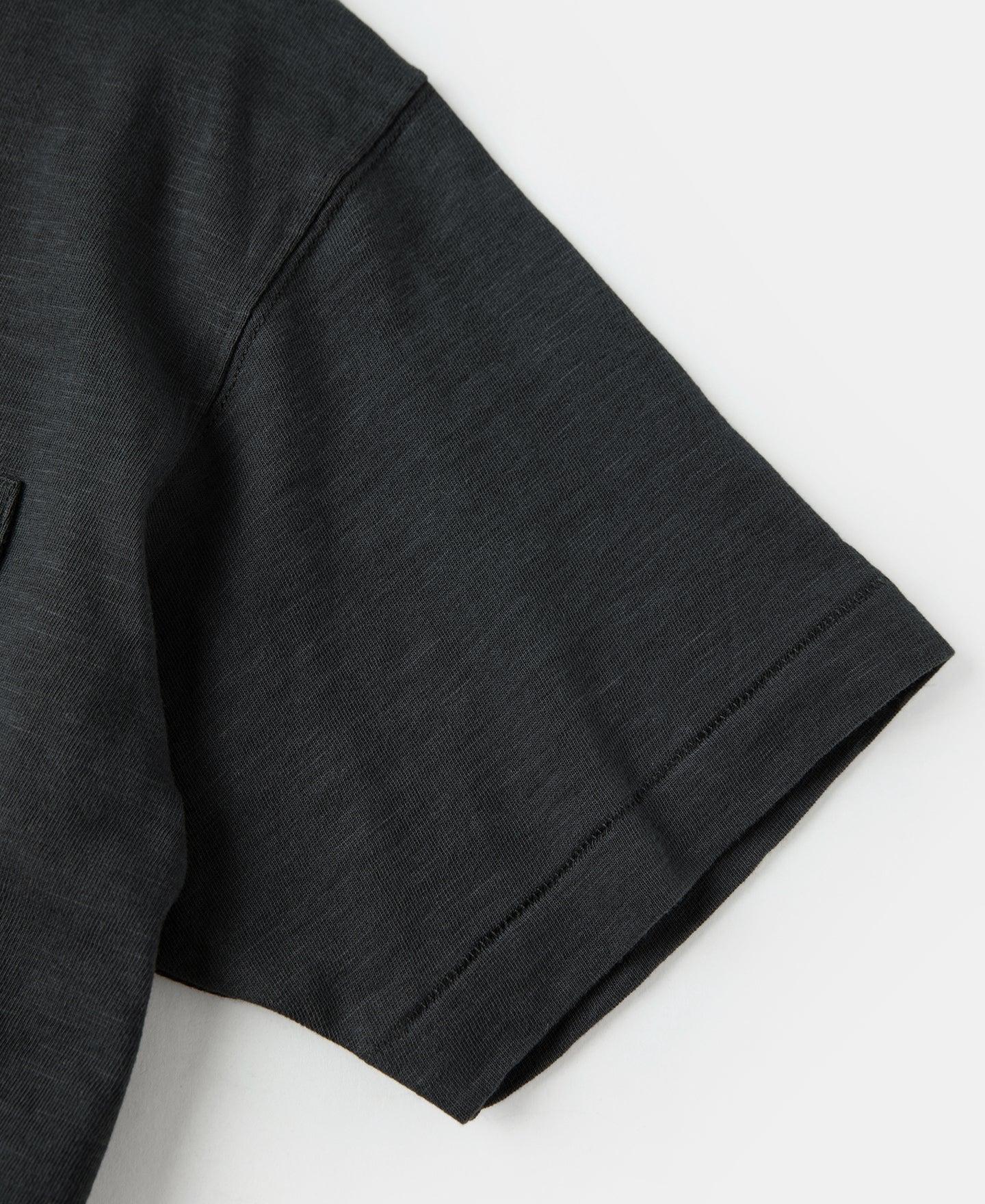 Loopwheel Tubular Slub Cotton Pocket T-Shirt - Vintage Black Product Image