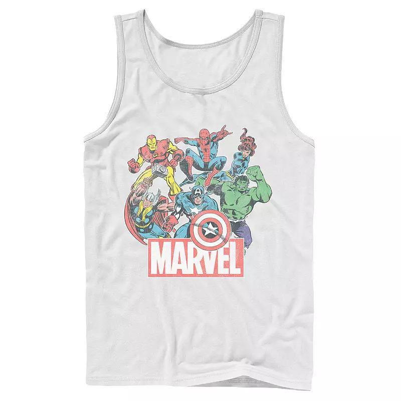 Men's Marvel Avengers Team Retro Comic Vintage Tank Top,  Product Image