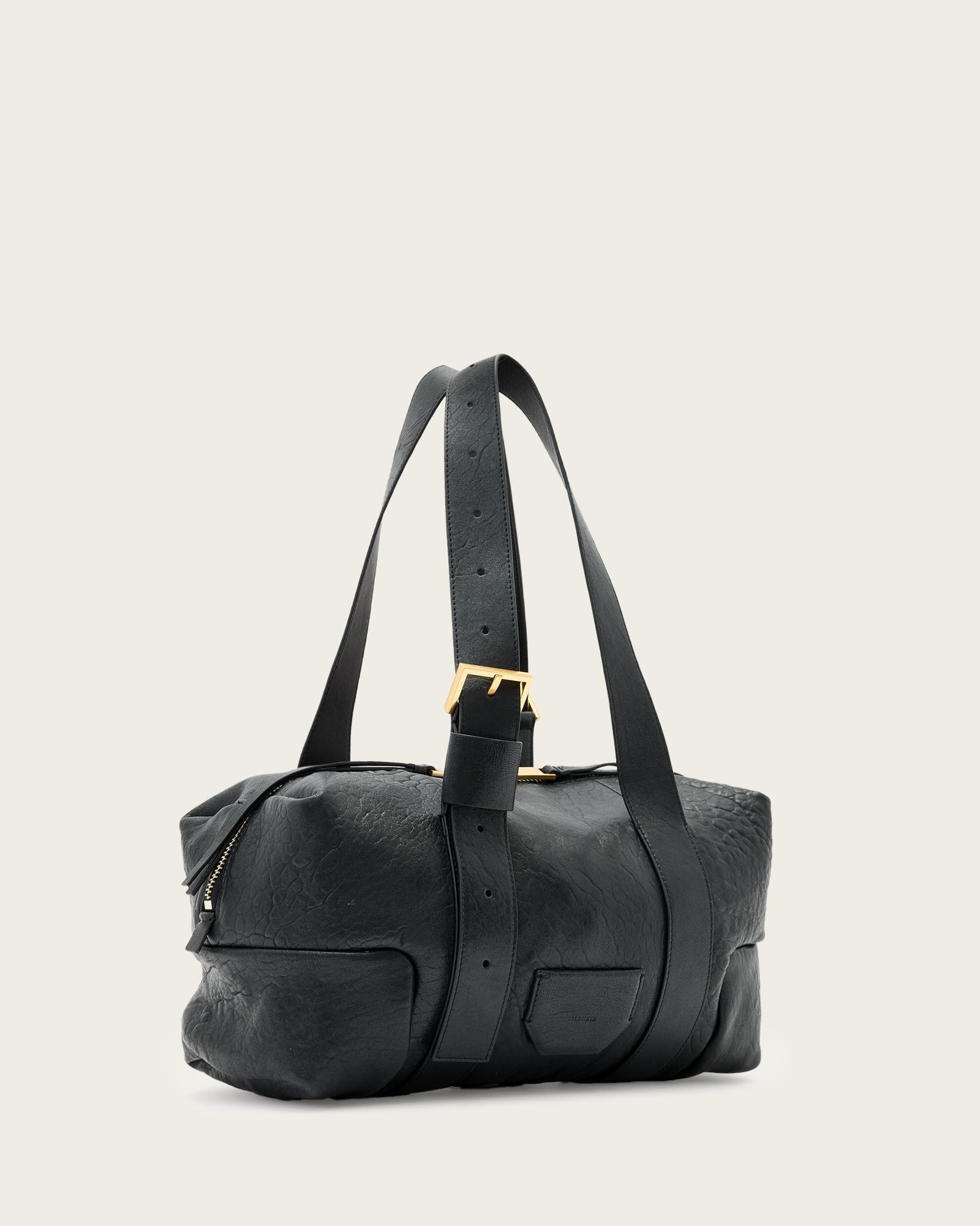 Ares Grain Leather Shoulder Bag Black | ALLSAINTS US Product Image