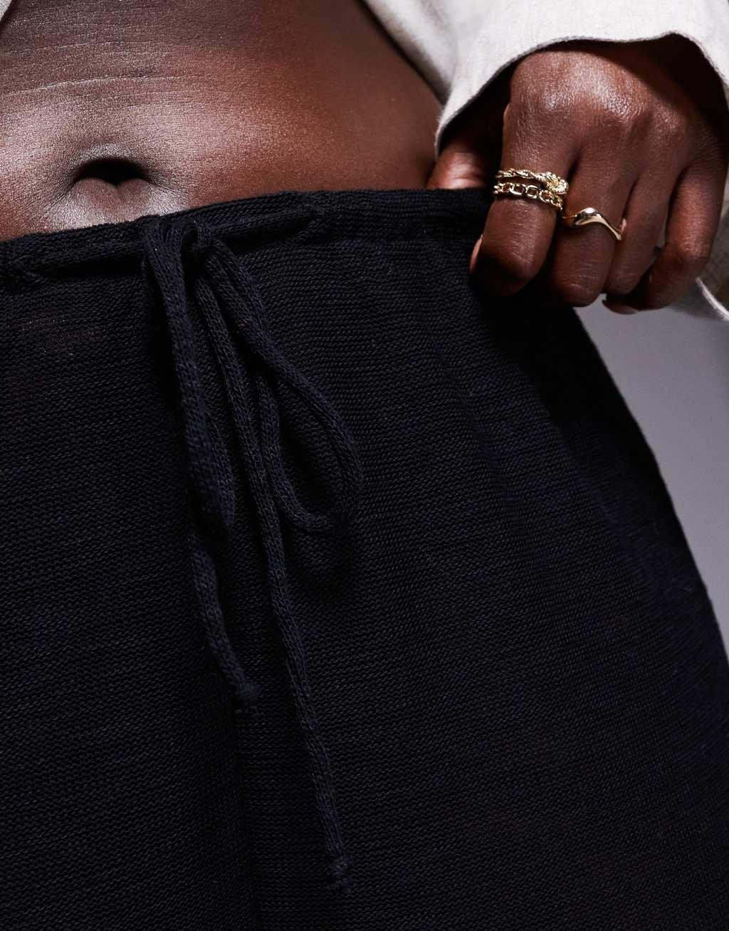 South Beach Curve knit beach pants in Black Product Image