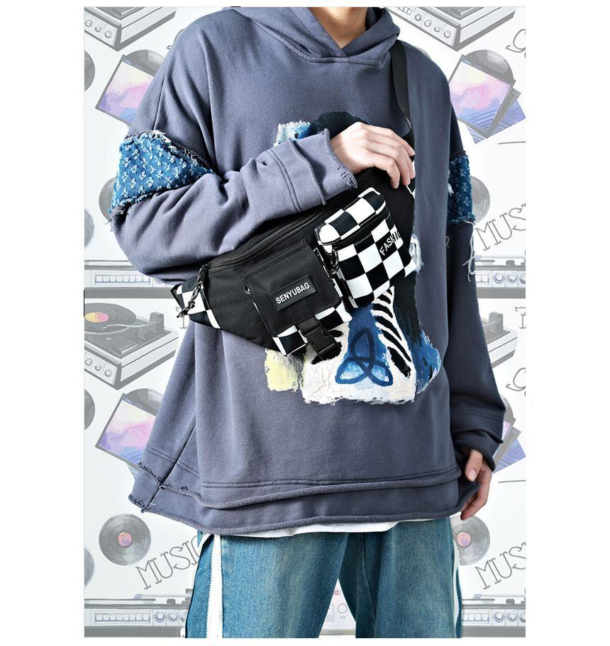 Checker Print Panel Belt Bag Product Image