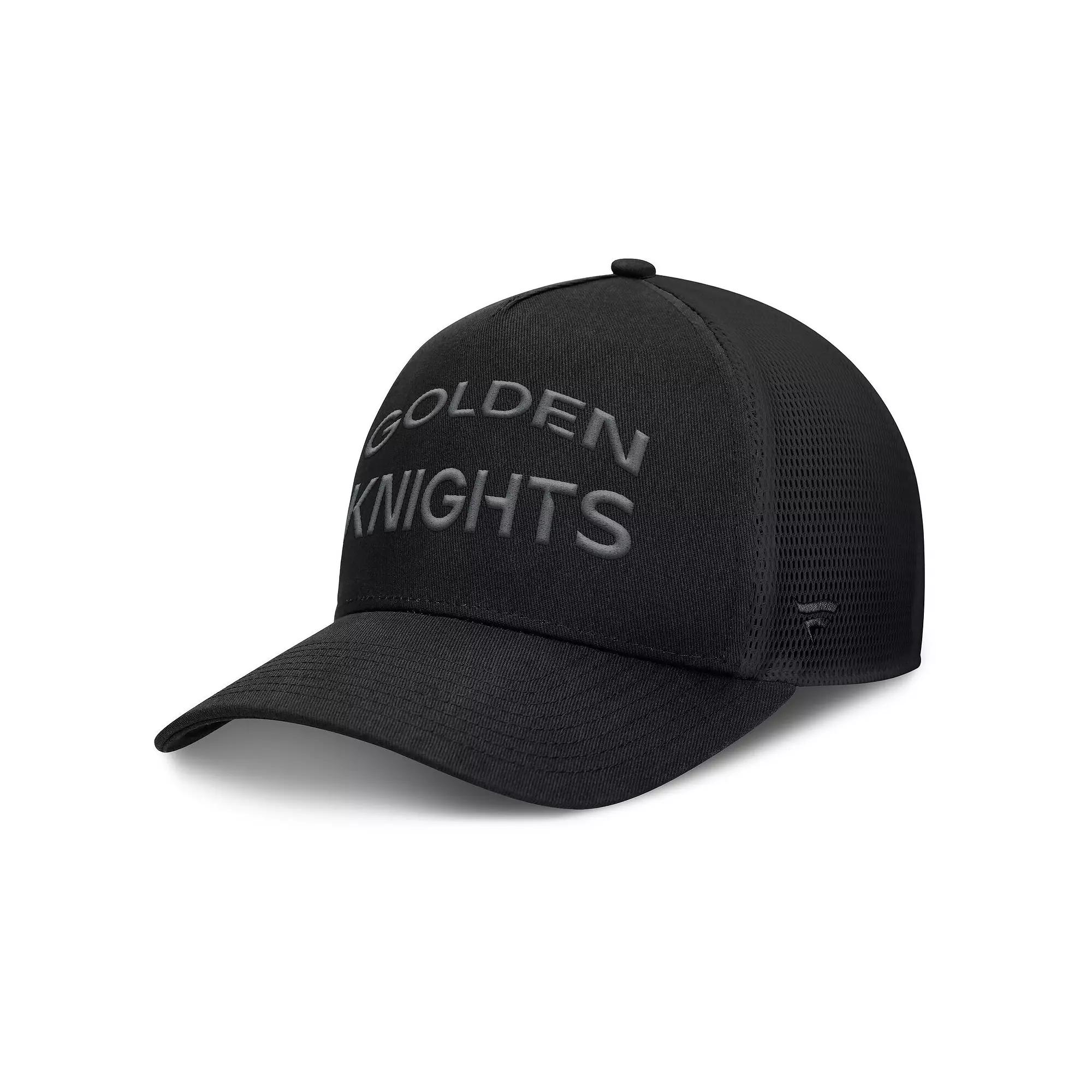 Men's Fanatics Black Vegas Golden Knights Authentic Pro Road Stack Text A-Frame Adjustable Hat, Lvk Black Product Image