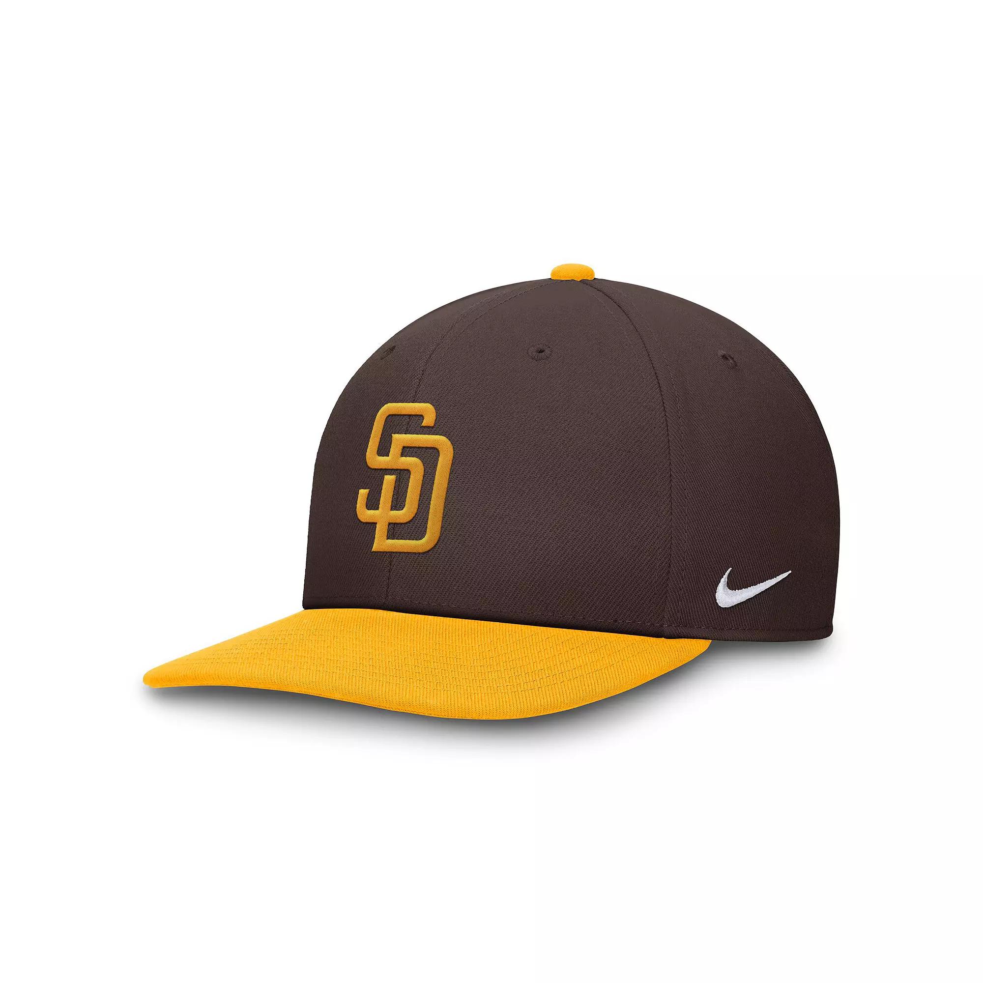 Men's Nike Brown/Gold San Diego Padres Pro Performance Snapback Hat, Size: Small/Medium Product Image