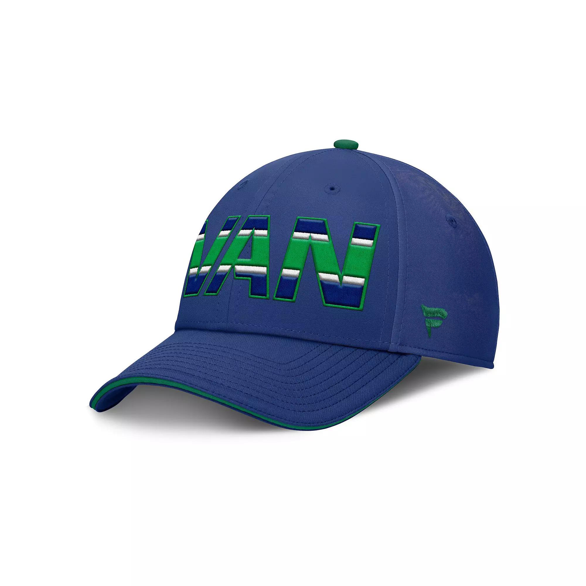 Men's Fanatics Blue/Green Vancouver Canucks Authentic Pro Rink Team Code Flex Hat,  Product Image