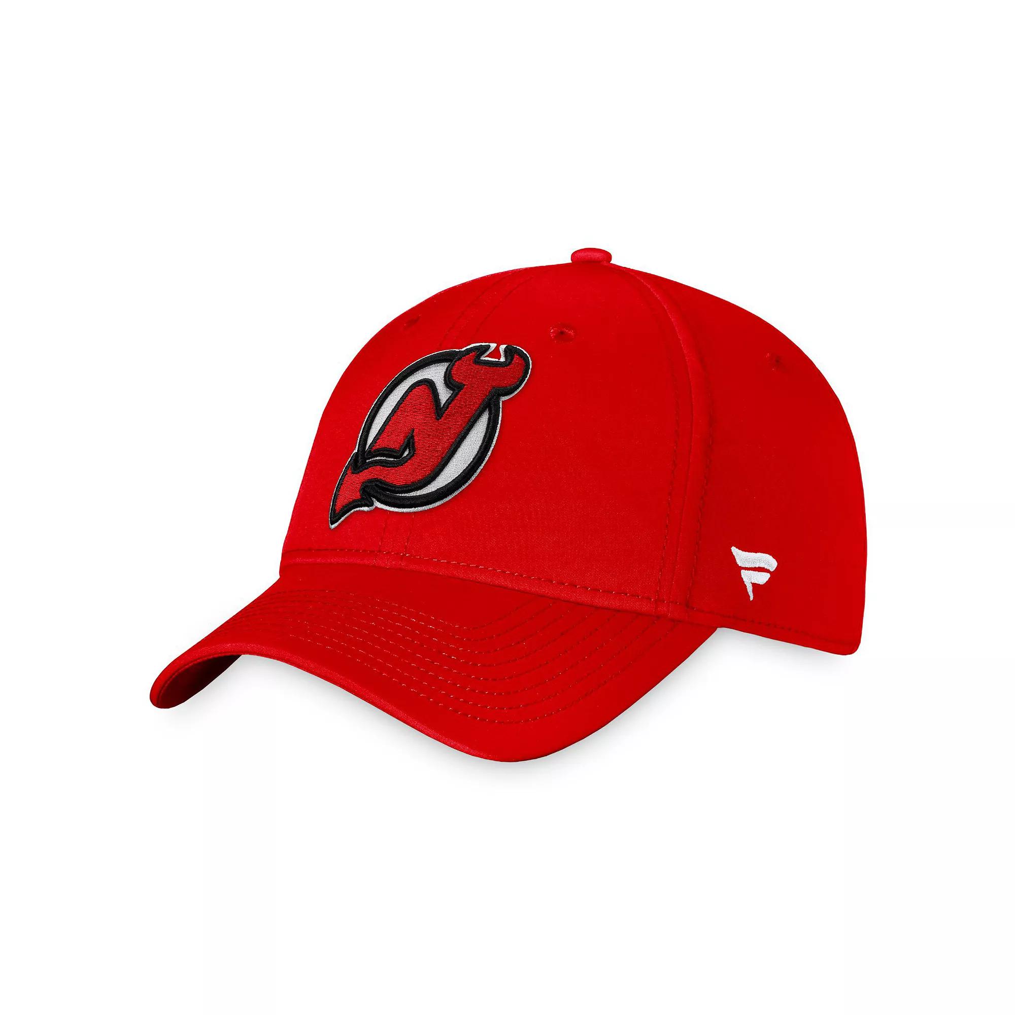 Men's Fanatics Branded Red New Jersey Devils Core Primary Logo Flex Hat,  Product Image