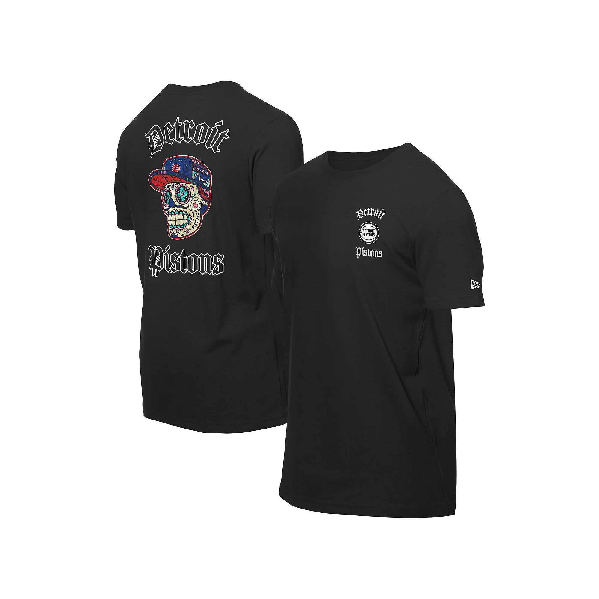 Men's New Era Black Detroit Pistons Sugar Skulls T-Shirt, Size: Large, Pis Black Product Image