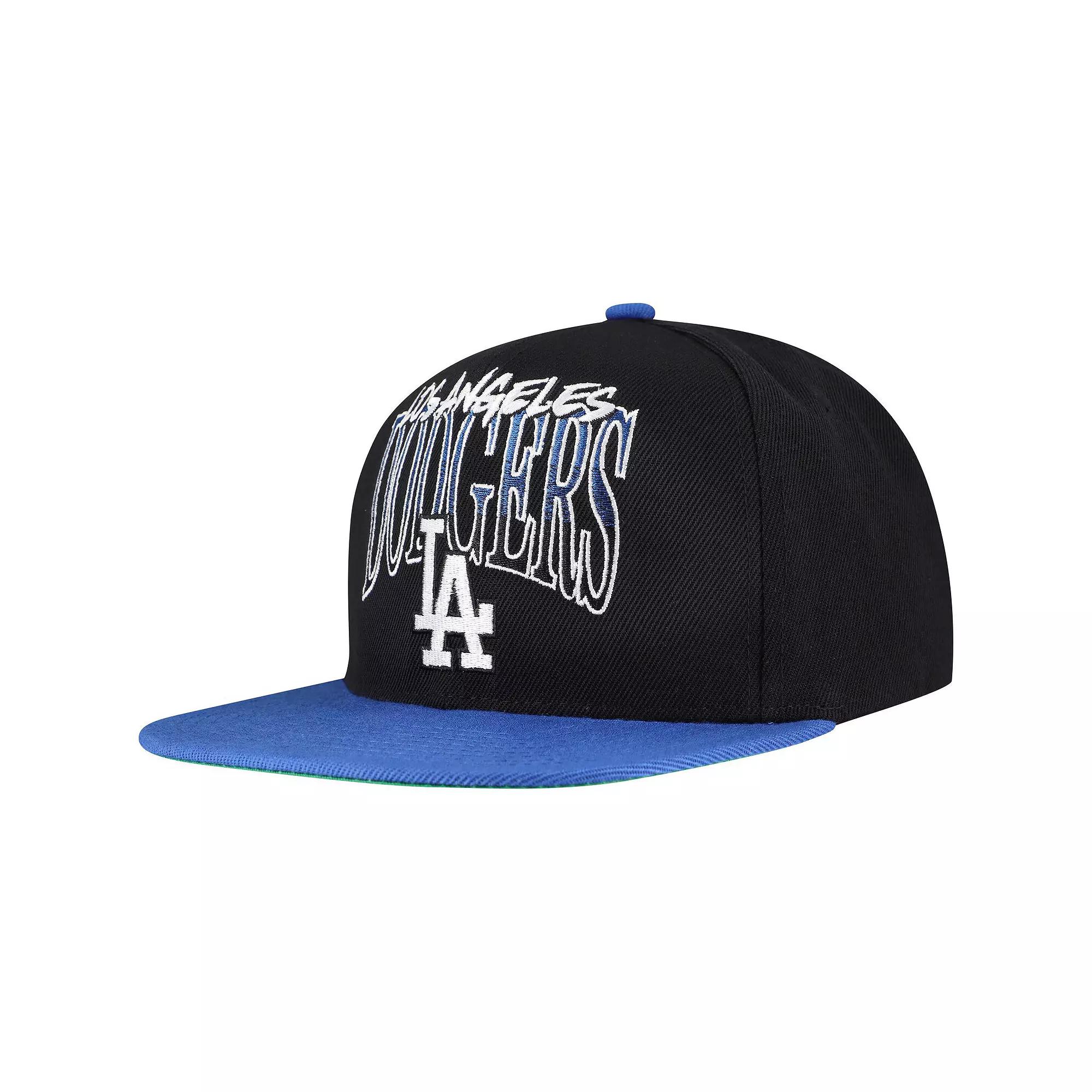 Men's Mitchell & Ness Black Los Angeles Dodgers Rise Up Snapback Hat Product Image