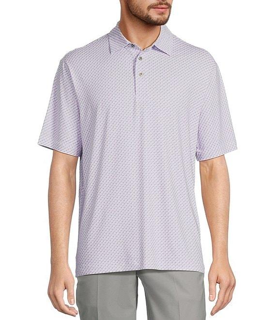 Roundtree & Yorke Performance The Fairway Short Sleeve 3D Geometric Print Polo Shirt Product Image