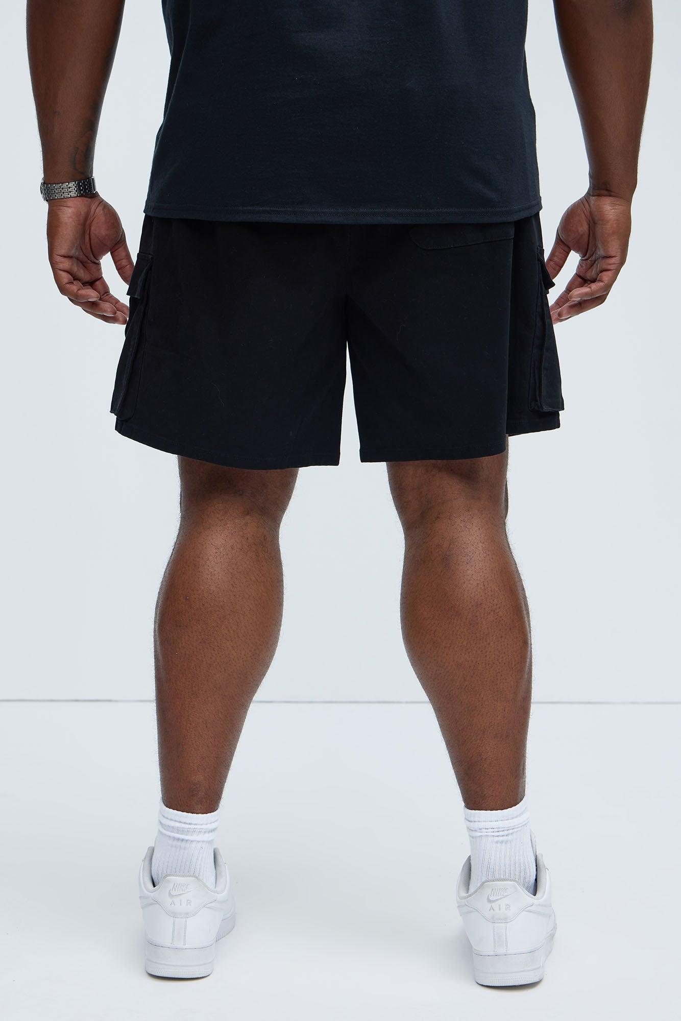 Twill Volley Cargo Shorts - Black Product Image
