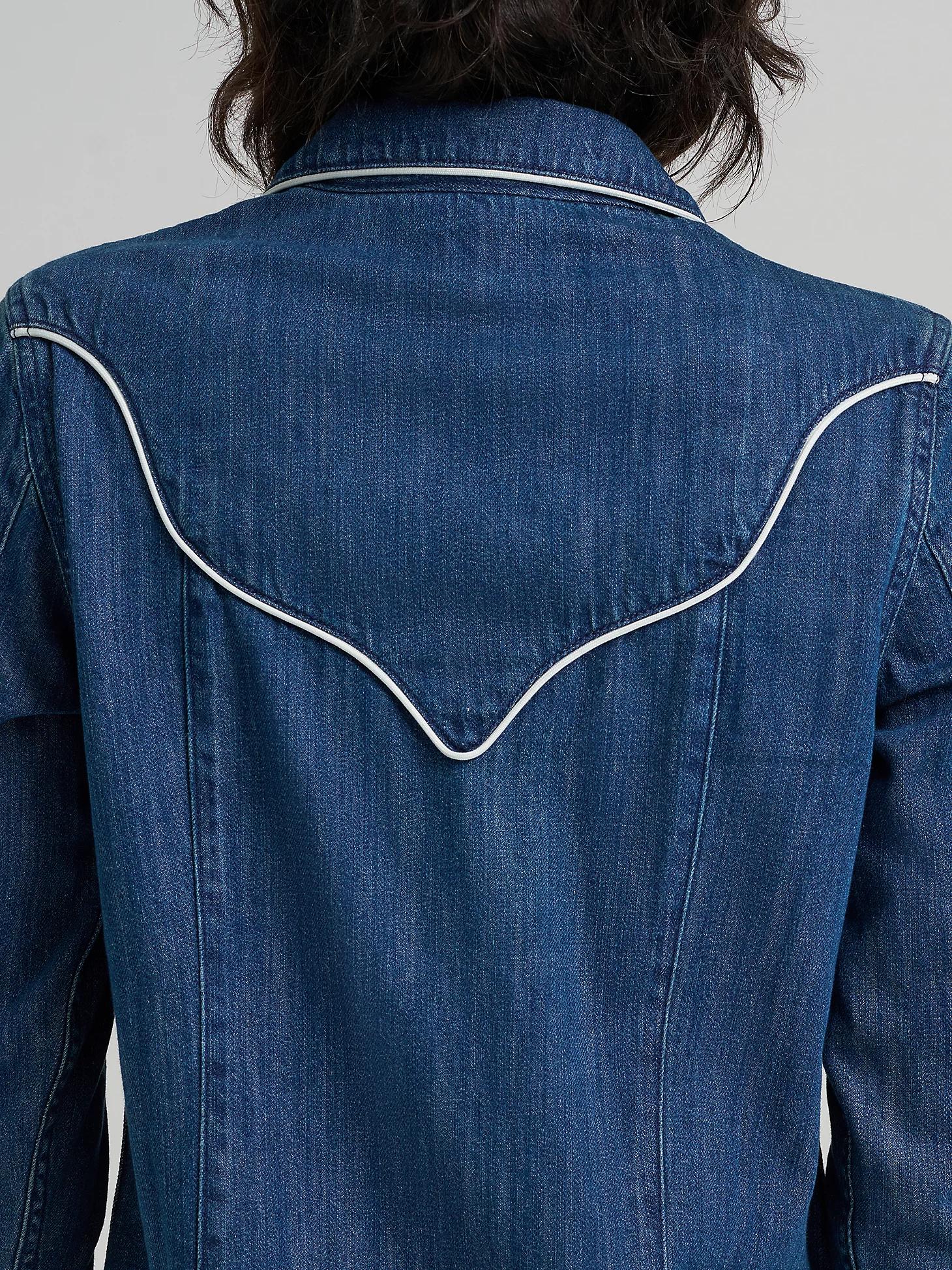 Women's Western Piped Shirt Dress in Blue Reverie Product Image