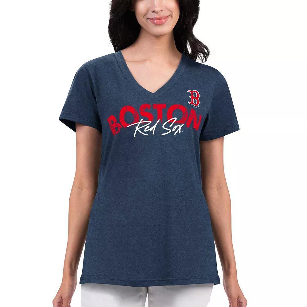Women's G-III 4Her by Carl Banks Navy Atlanta Braves Key Move V-Neck T-Shirt, Size: XS, Blue Product Image