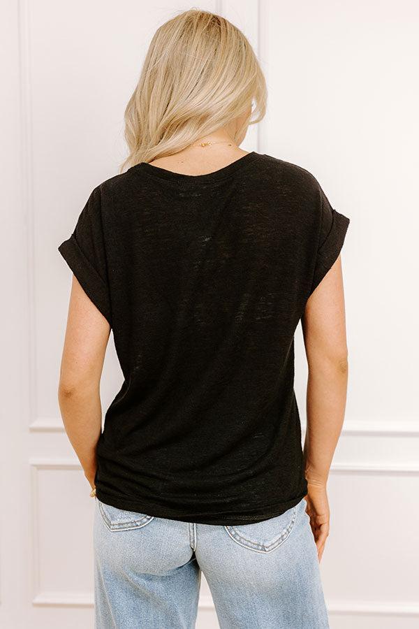 Casual Couture Knit Tee in Black Product Image