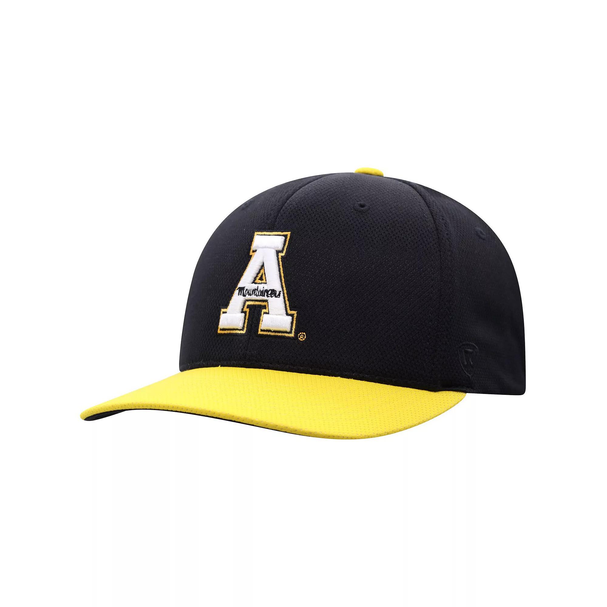 Men's Top of the World Black Appalachian State Mountaineers Reflex Two-Tone Flex Hat, Size: Large/XL, App Black Product Image