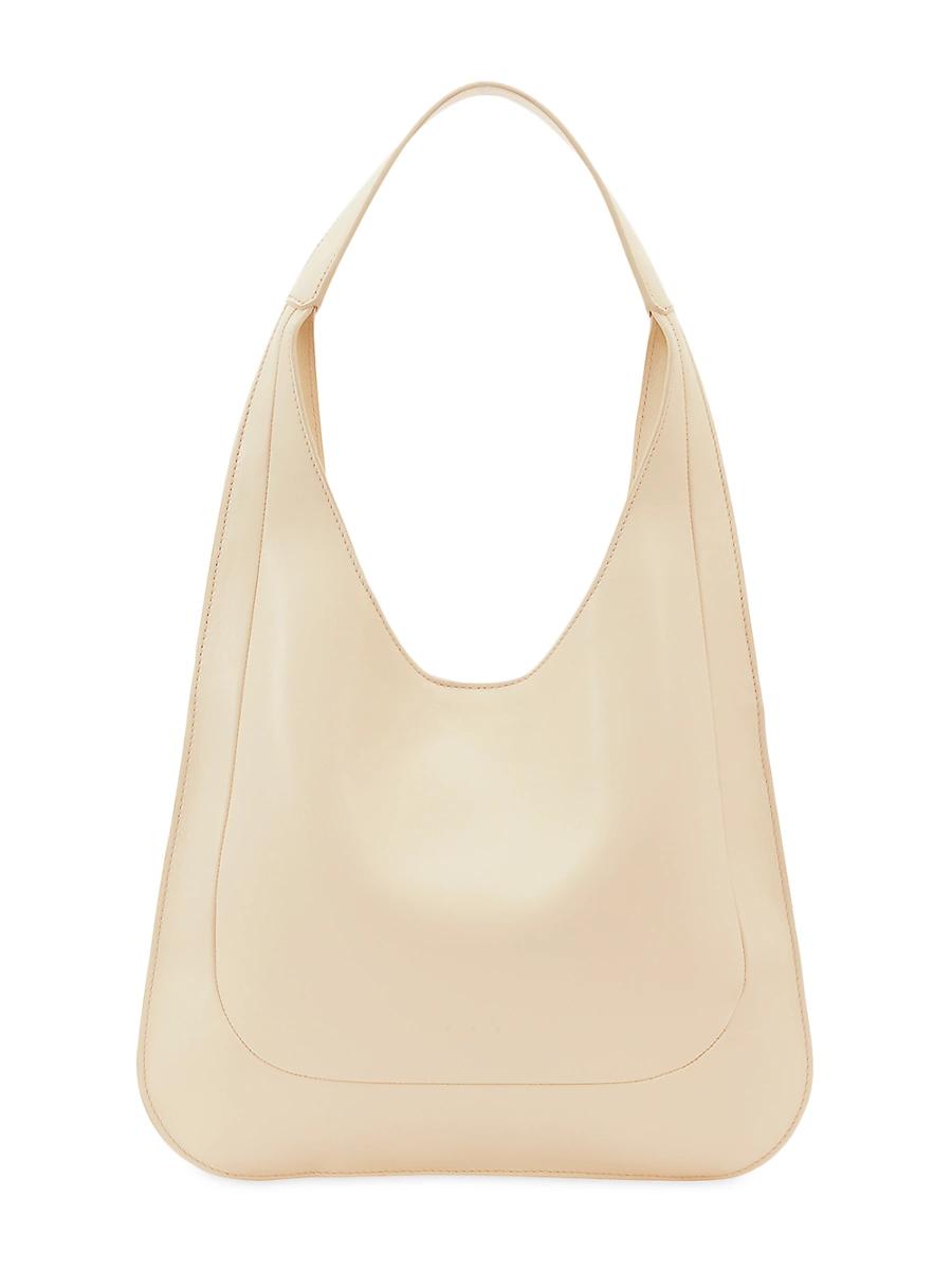 Womens Midi Leather Hobo Bag Product Image