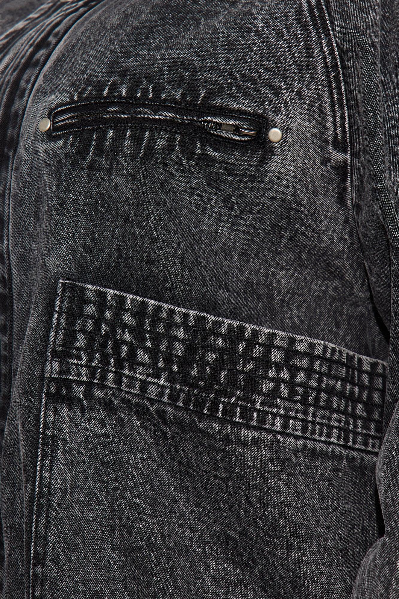 Yara Oversized Denim Bomber Jacket - Black Wash Female Product Image