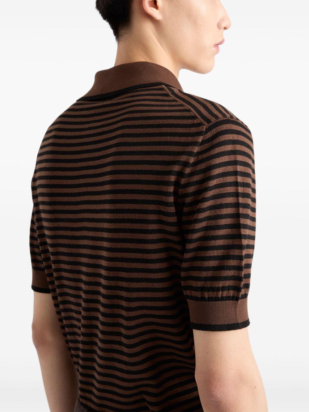striped cotton polo shirt Product Image