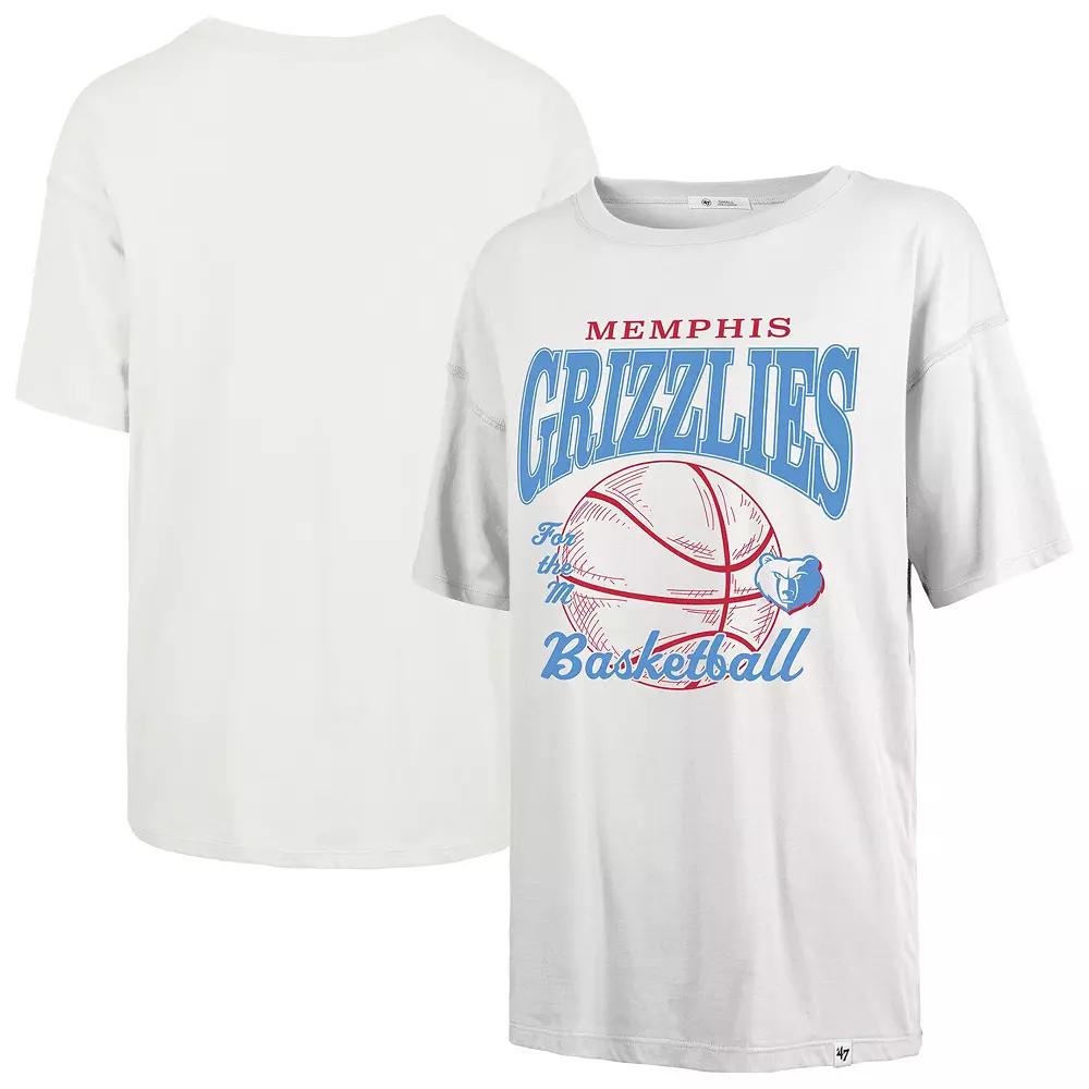 Women's '47  White Memphis Grizzlies City Edition Down Court Sadie T-Shirt, Size: Small, Grz White Product Image