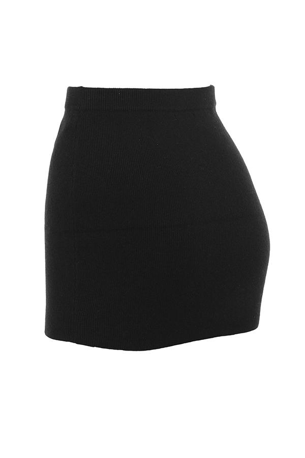 Avril  black cashmere mini skirt - sale Product Image