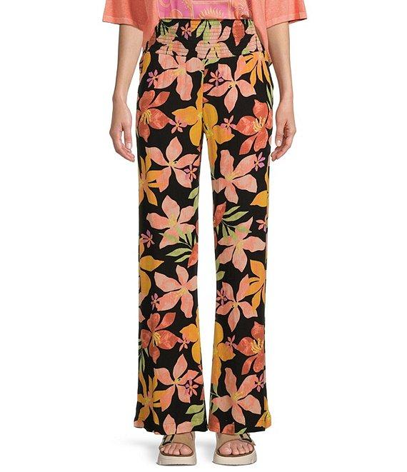 Billabong New Waves 2 High Rise Crinkle Gauze Printed Pants Product Image