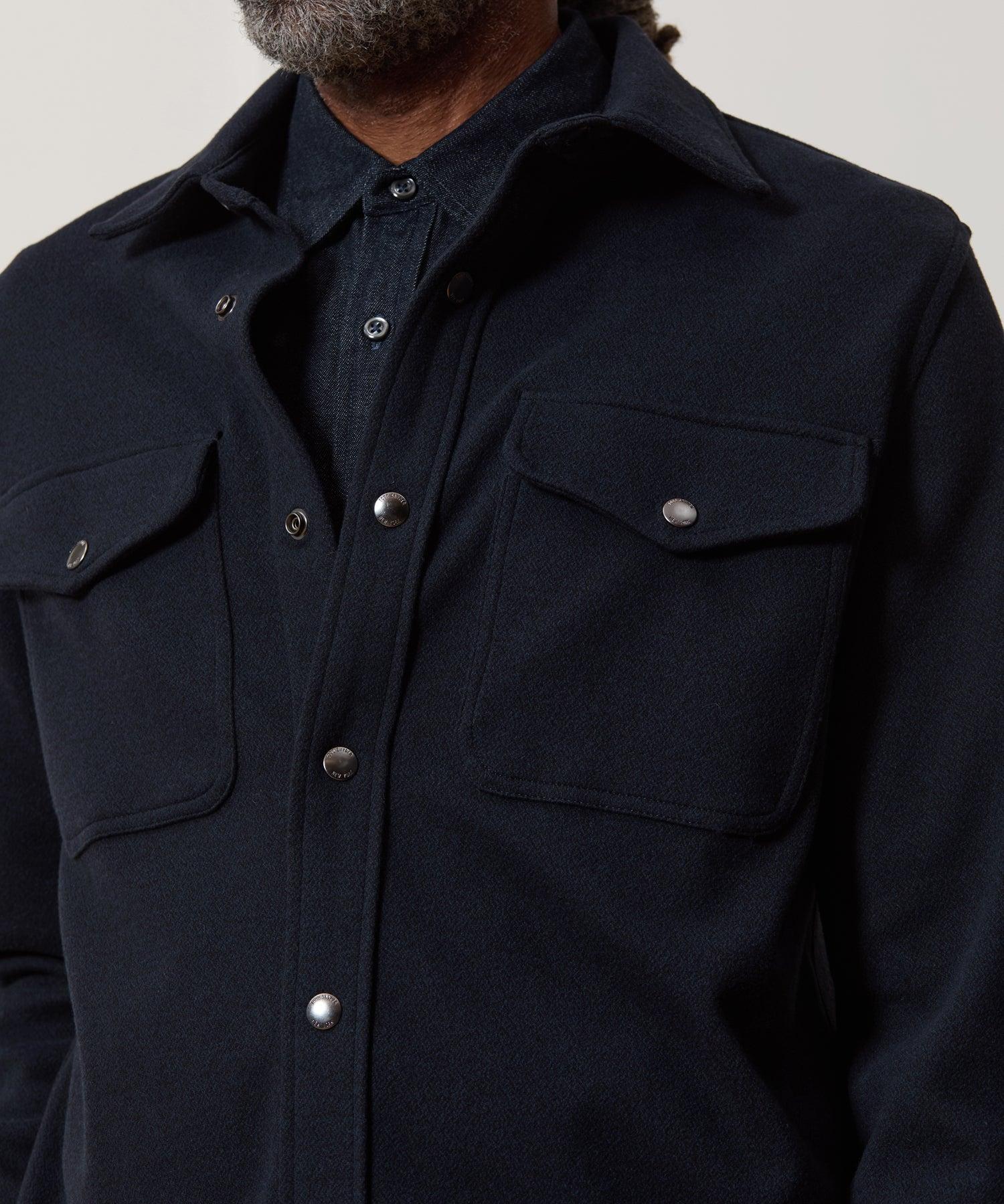 Knit Military Shirt Jacket Product Image