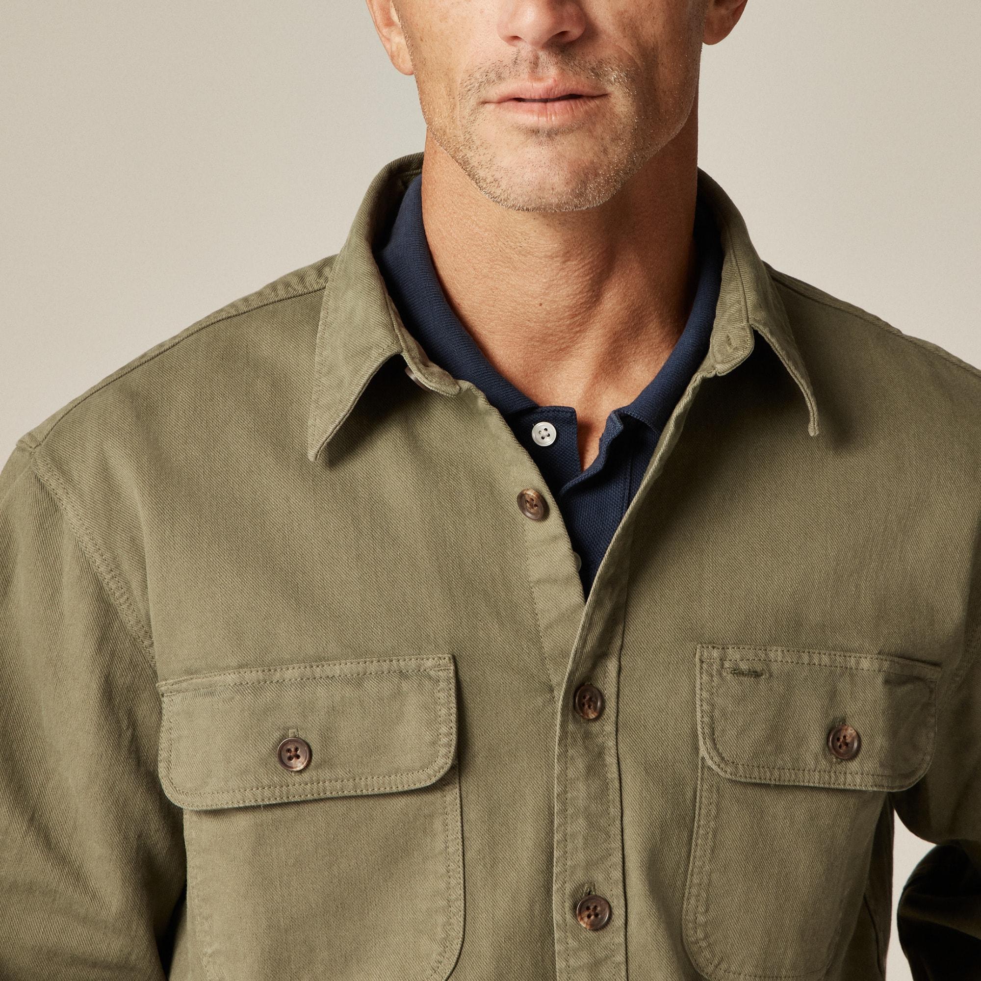 Garment-dyed twill overshirt Product Image