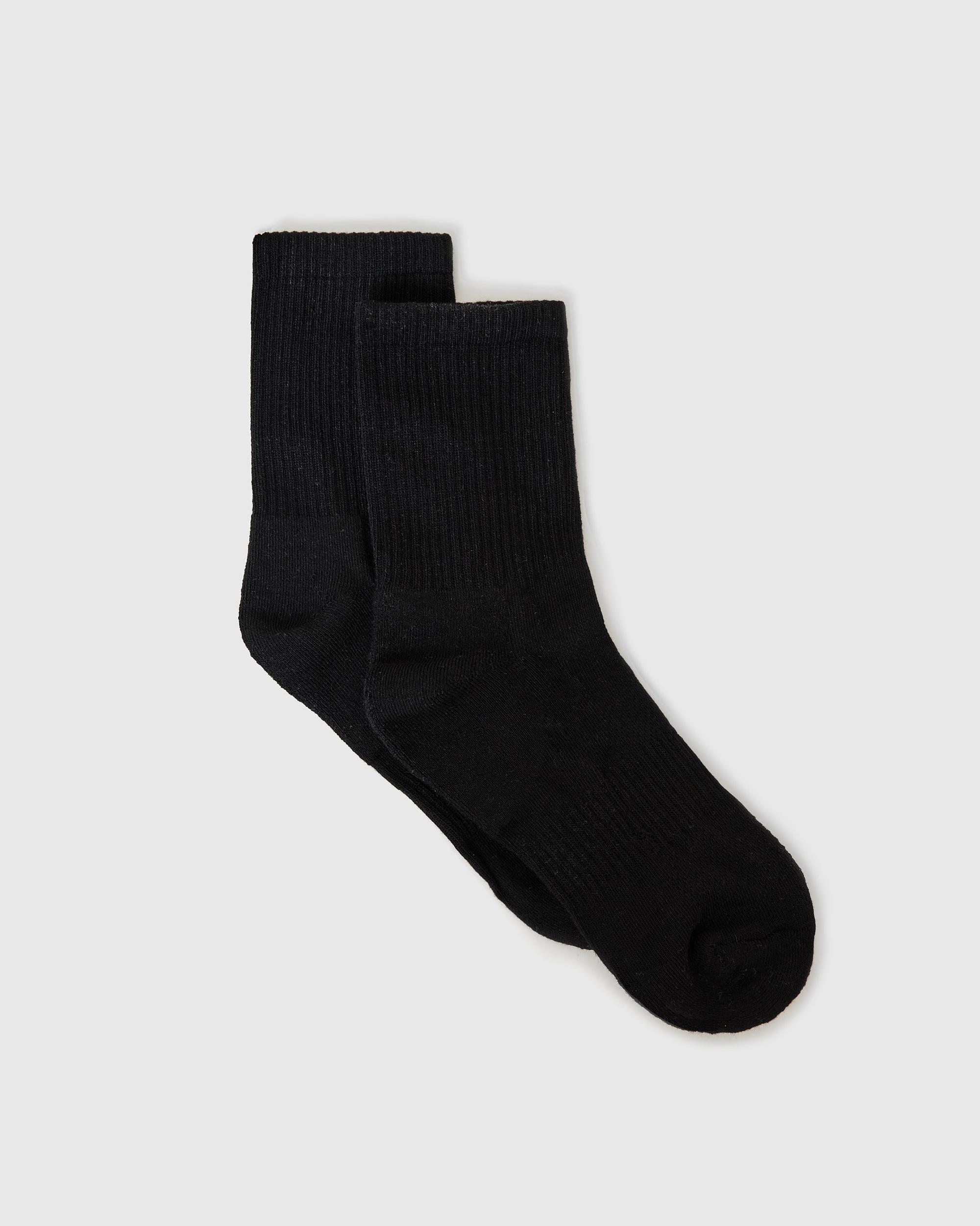 Black Half Crew Socks 3-Pack Product Image