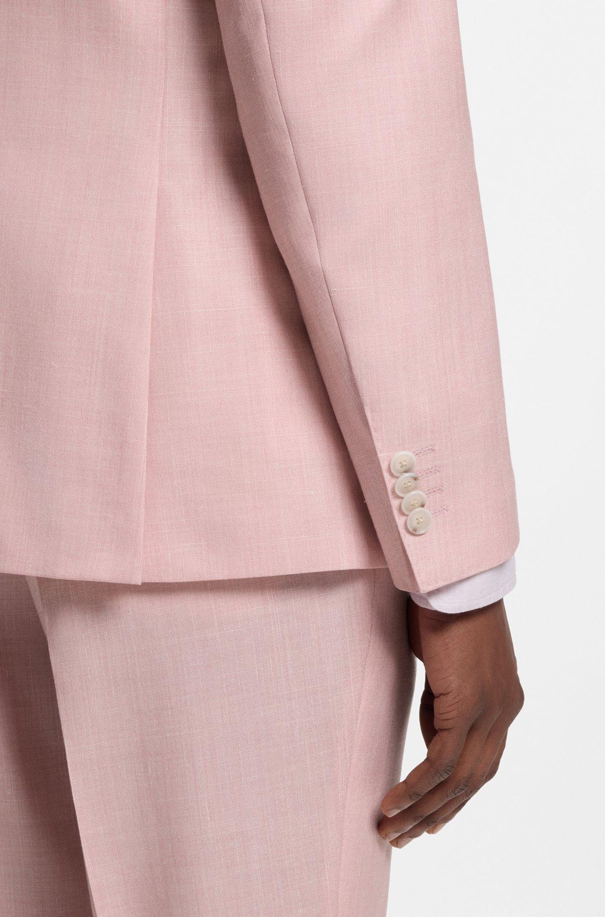 Slim-fit jacket in virgin wool, silk and linen Product Image