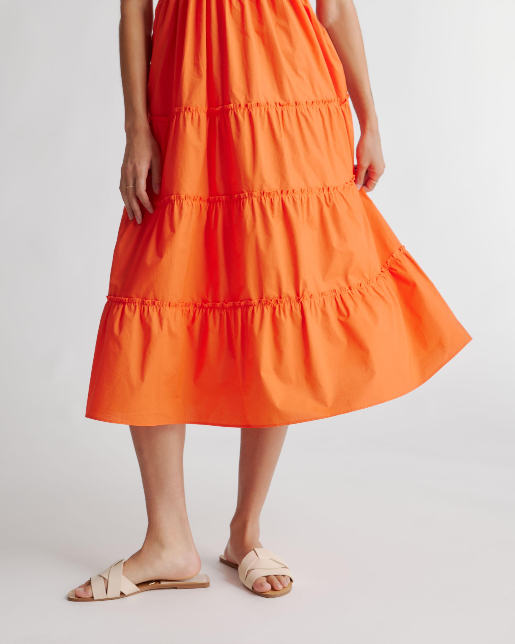 Quince | Women's Poplin Smocked Midi Dress Organic Cotton Product Image