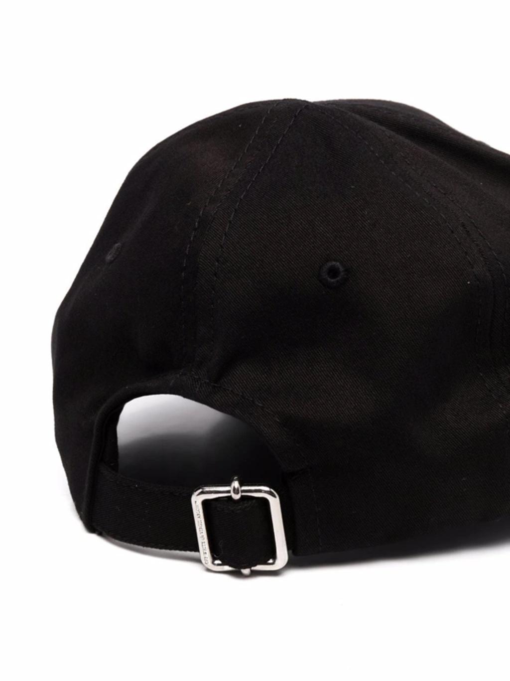 OFF-WHITE Arrow Brand-embroidered Cotton-twill Baseball Cap In Black White Product Image