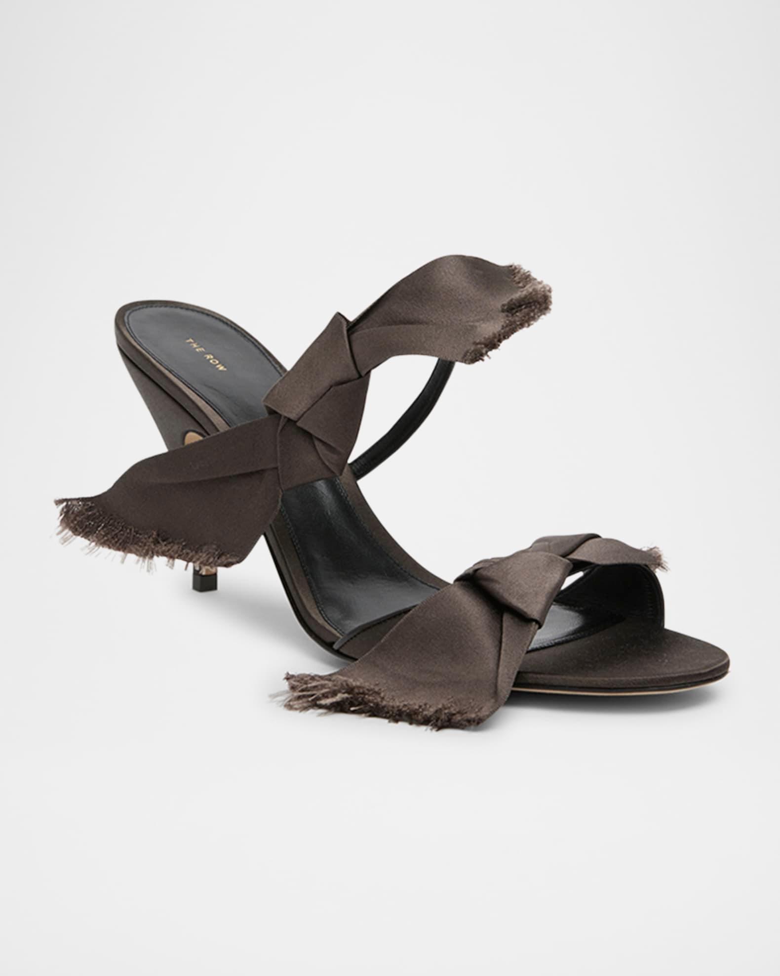 Vika Silk Knot Slide Sandals Product Image