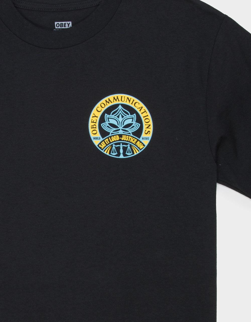 OBEY Say It Loud Lotus Mens Tee - BLACK Product Image