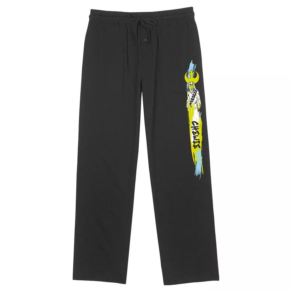 Men's Star Wars Chewie Hopeful Art Loungepants, Size: Small, Black Product Image