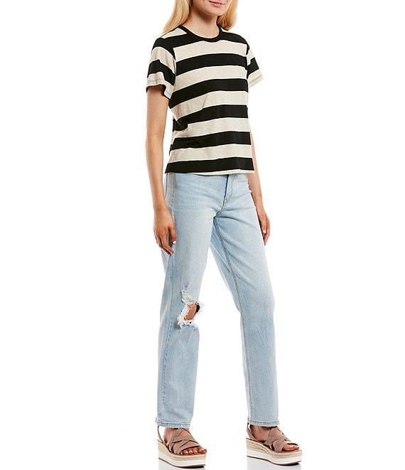 Copper Key Stripe Short Sleeve Boxy T-Shirt Product Image