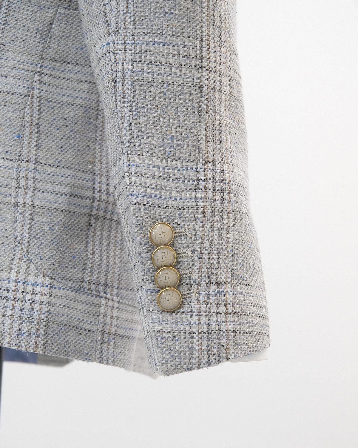 Tagliatore Light Grey Plaid Blazer Product Image