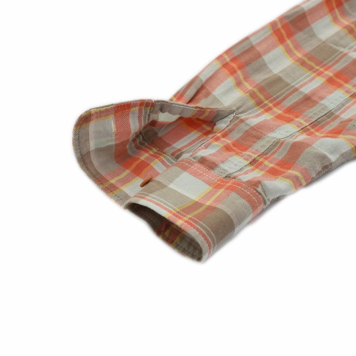 Dorset Herringbone Shirt - Orange Khaki Blue Herringbone (Final Sale)* Product Image