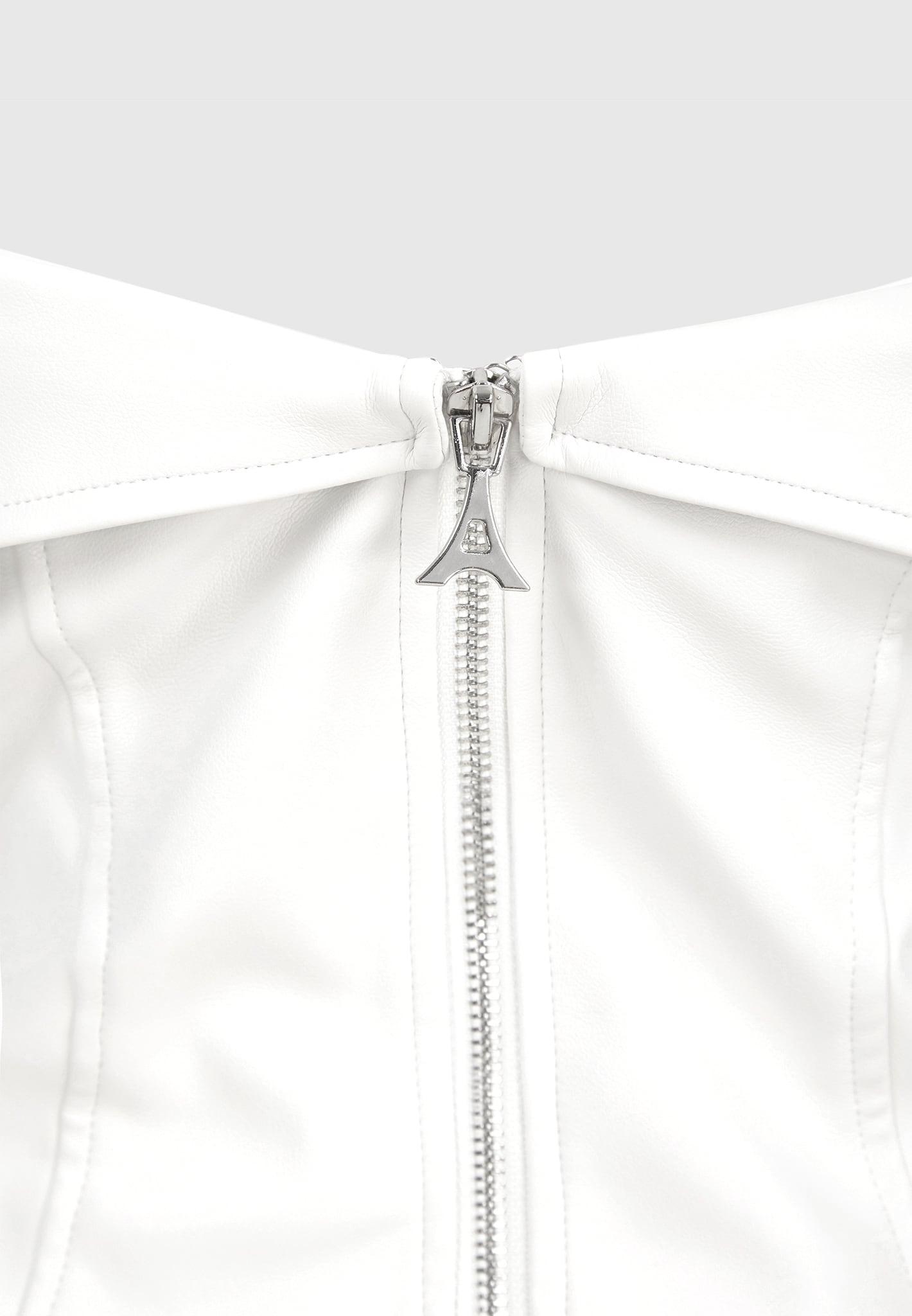 Leather Biker Corset - White Female Product Image