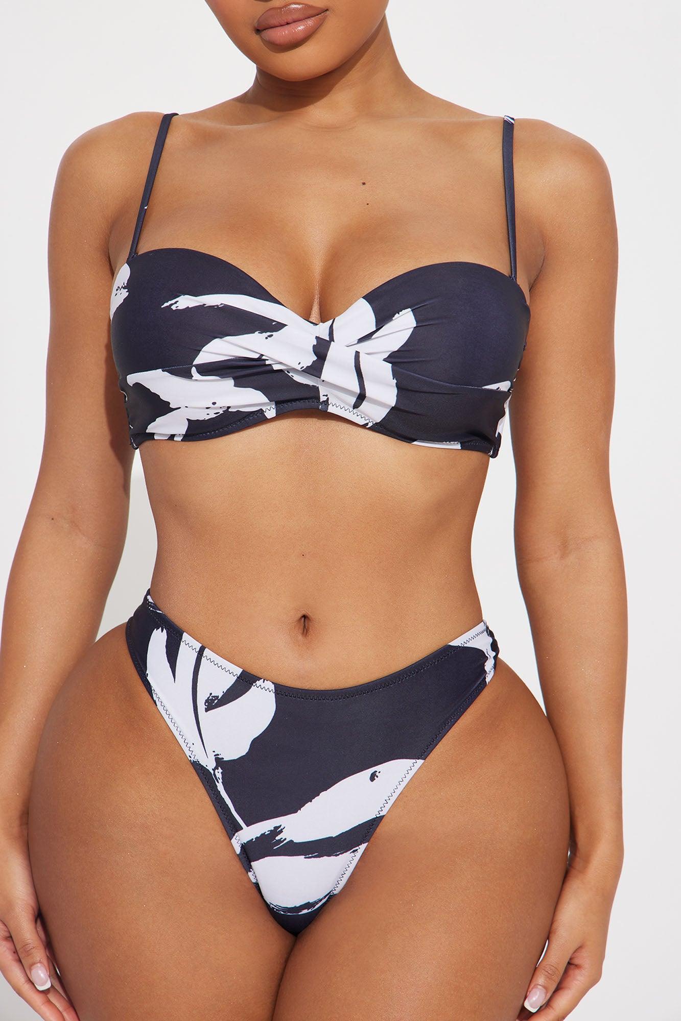 Betty 3 Piece Bikini Set - Black/White Product Image