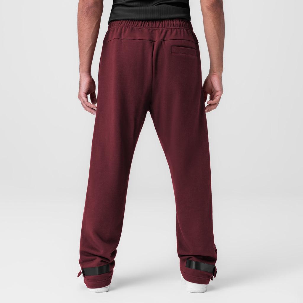 0998. Herringbone Terry Snap Button Sweats - Crimson Product Image