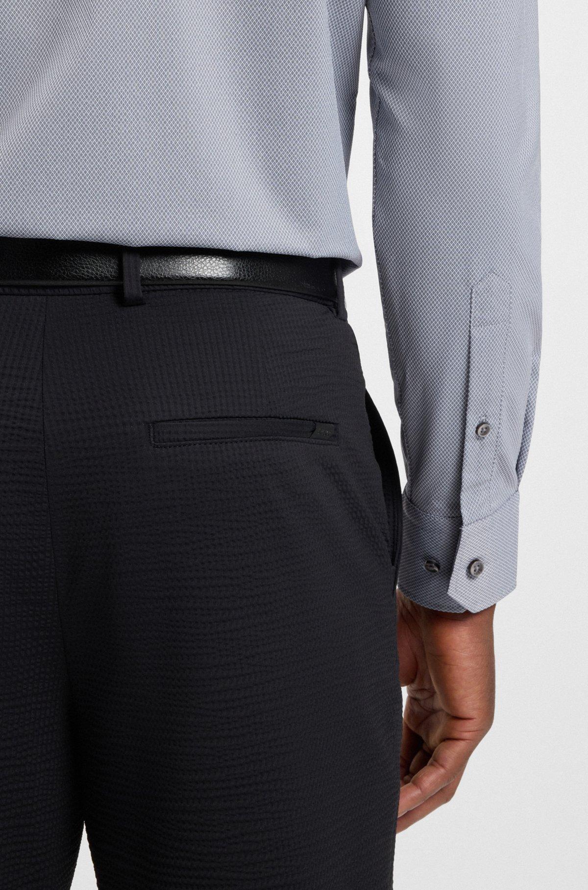 Regular-fit shirt in structured stretch fabric Product Image
