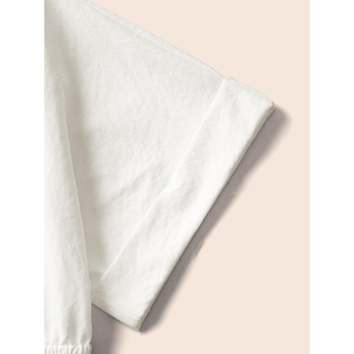 Plus Size Midfield Tiered Midi Shirt Dress Originalwhite Women At the Office Gathered Shirt collar Short sleeve Curvy BloomChic 30/6X Product Image