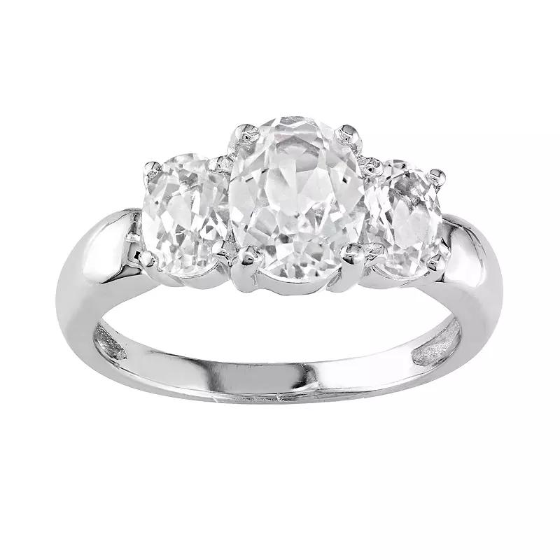 Stella Grace Sterling Silver Lab-Created White Sapphire 3-Stone Ring, Womens Product Image