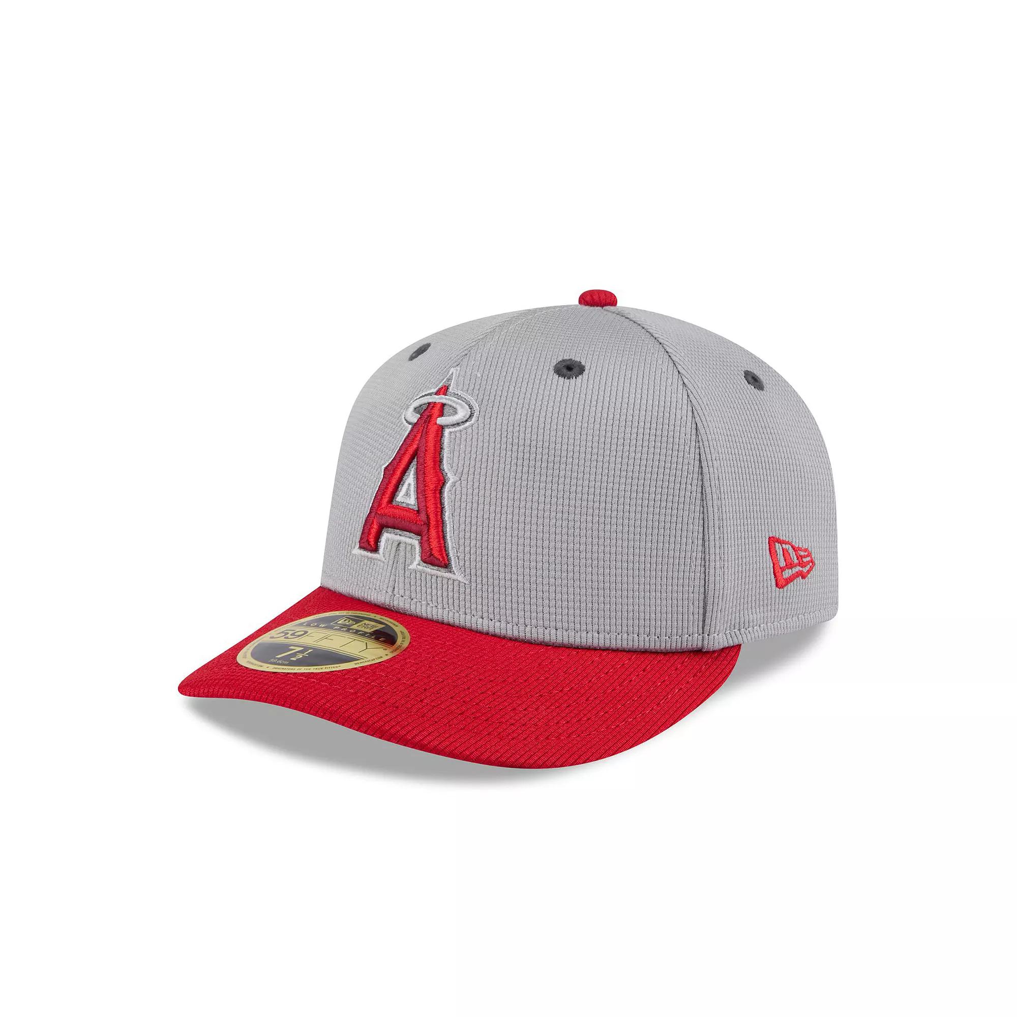 Men's New Era  Gray/Red Los Angeles Angels 2025 Batting Practice Low Profile 59FIFTY Fitted Hat, Size: 6 7/8, Grey Product Image