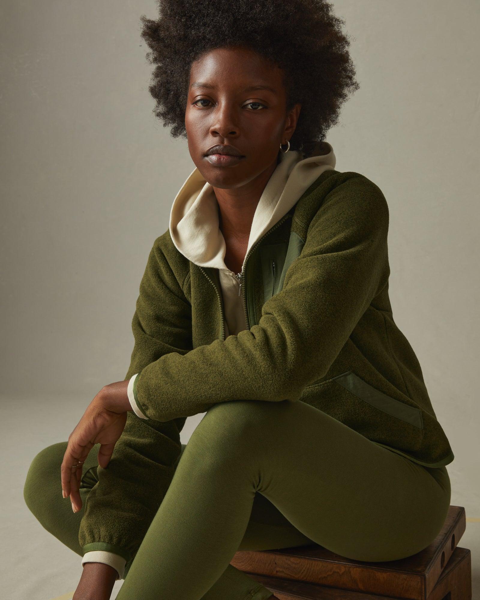 Women's Active Fleece Full Zip - Moss Female Product Image