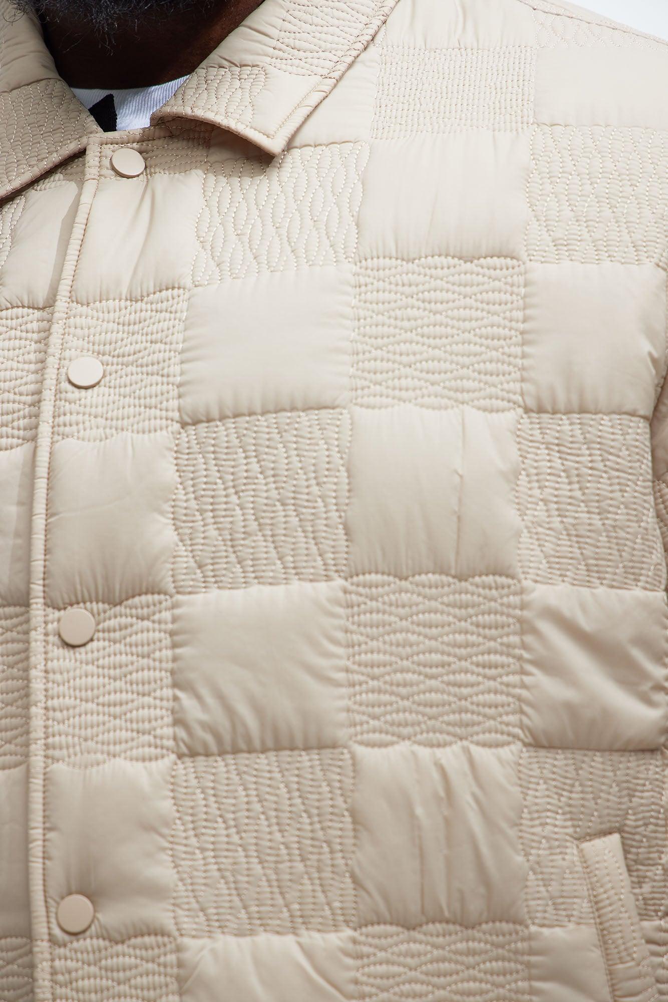 Laurel Checker Quilt Jacket - Tan Product Image