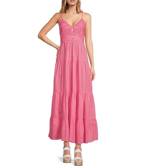 Chelsea & Violet Alyssa Sweetheart Neckline Sleeveless Cotton Slub Maxi Dress Product Image