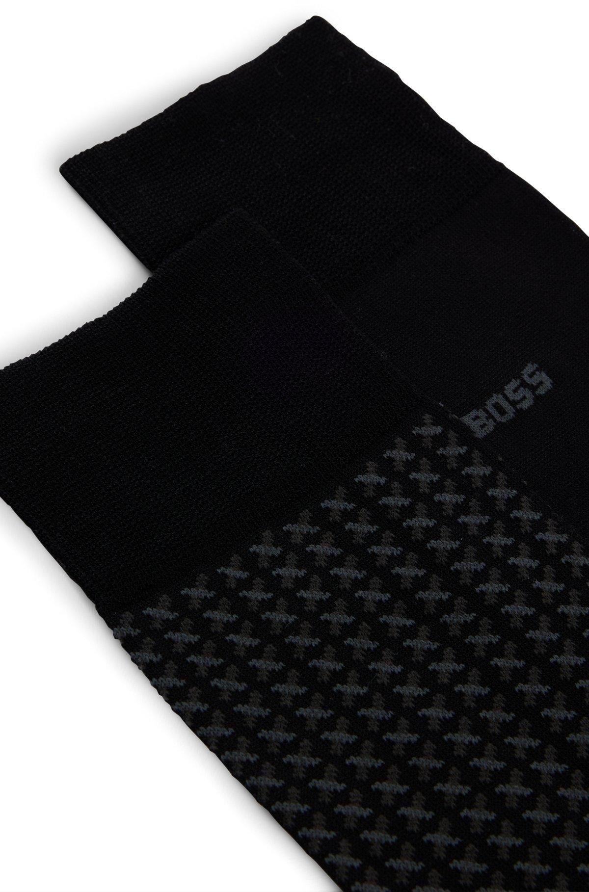 BOSS - Two-pack of regular-length socks with mercerized finish - Black Product Image