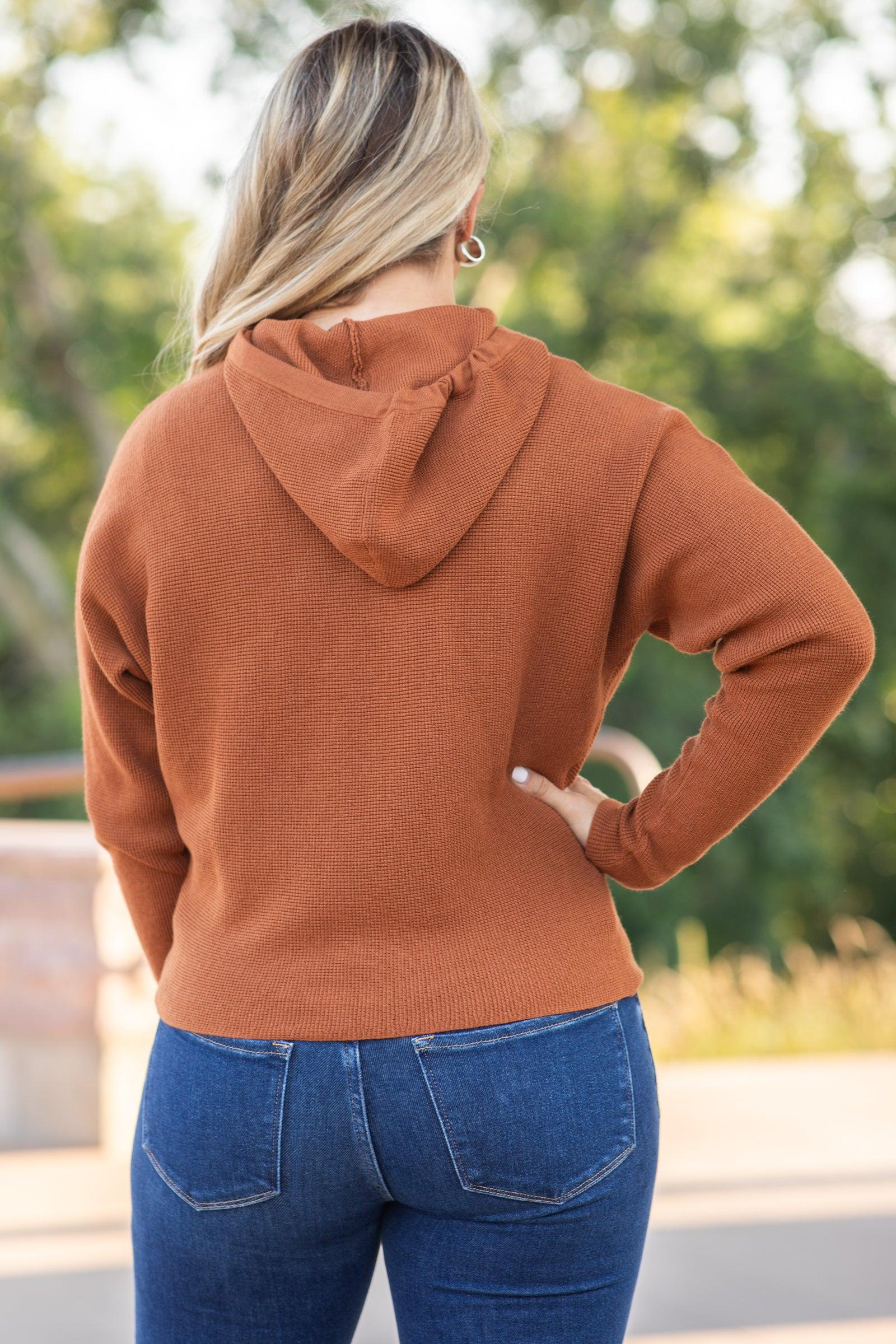 Mini Waffle Texture Hoodie Sweater Product Image