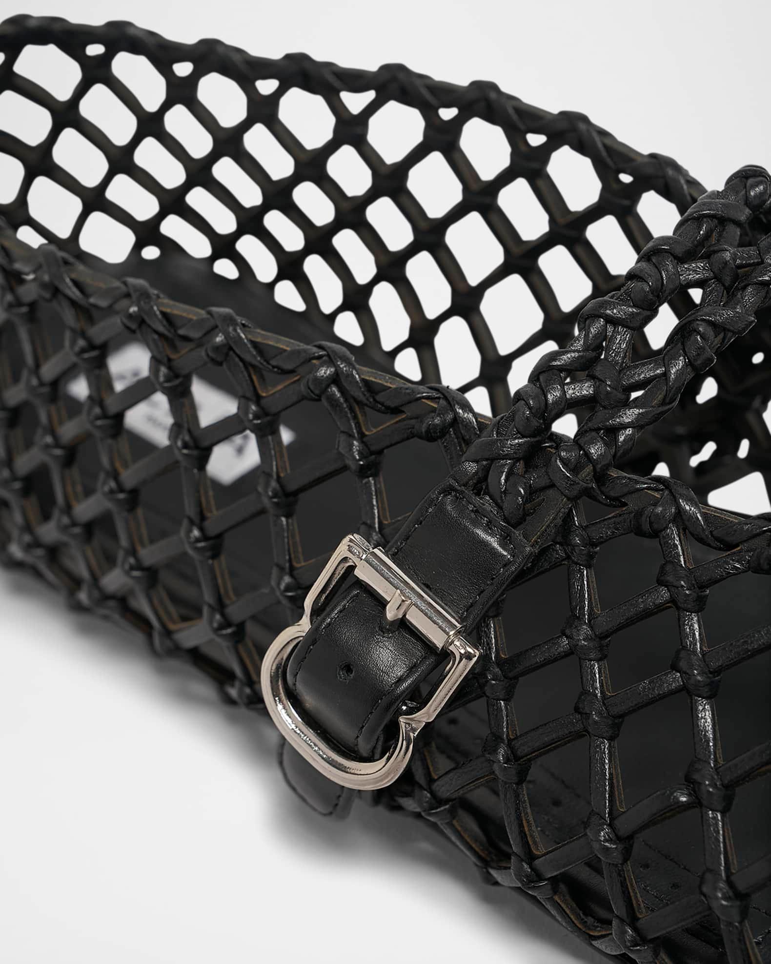 Leather Net Mary Jane Ballerina Flats Product Image